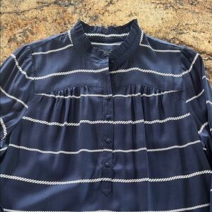 Vineyard Vines Navy and White Striped Blouse